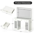 thumbnail image 3 of PamapicLife Modern Makeup Vanity Desk with 43" Mirror, LED Light Strips and Charging Station, White, 3 of 6