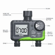 RainPoint Programmable Sprinkler Timer 2-Zone, Automatic Irrigation System Controller, Hose Water Timer for Outdoor Garden Yard Lawn, ITV205