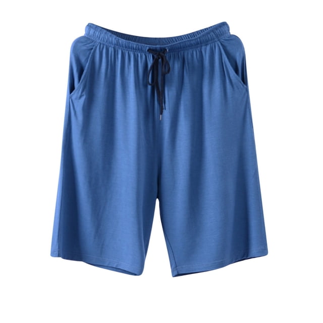Pantalones de pijama de color liso para hombre con cinco piezas de largo, ropa de casa fina para hombre, pantalones cortos de pijama, pijamas para hombre