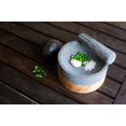 thumbnail image 4 of Molcajete de Piedra Volcánica CECMUI con base de Madera Parota y Tejolote 16 Cm Diámetro 8 Cm Alto, 4 of 4