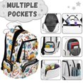 thumbnail image 7 of HUIACONG Construction Truck Print Kids School Backpack for Boys Age 5-14 Multi Pocket Adjustable Cushioned Straps Water Resistant Lightweight Durable Backpack for School Camping Day Trip, 7 of 7