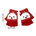 thumbnail image 3 of Honmine Children's Winter Gloves, Warm Knitted Half Finger Gloves with Snowman Design, Open Finger Top Gloves for Cold Weather, Holiday Themed Handwear, 3 of 6