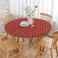 thumbnail image 3 of Red Christmas Tree Pattern Round Fitted Tablecloth with Elastic Edge,Dining Table Cover Waterproof,Outdoor Round Tablecloth for Camping,Dining,Indoor and Outdoor, 3 of 7