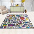 thumbnail image 2 of Yayeee Area Rugs for Living Room 6.7'x4.8' Non Slip Washable Bedroom Floor Carpet, White Doodle Pattern, 2 of 6