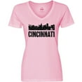 thumbnail image 3 of Inktastic Cincinnati Skyline Grunge Women's V-Neck T-Shirt, 3 of 5