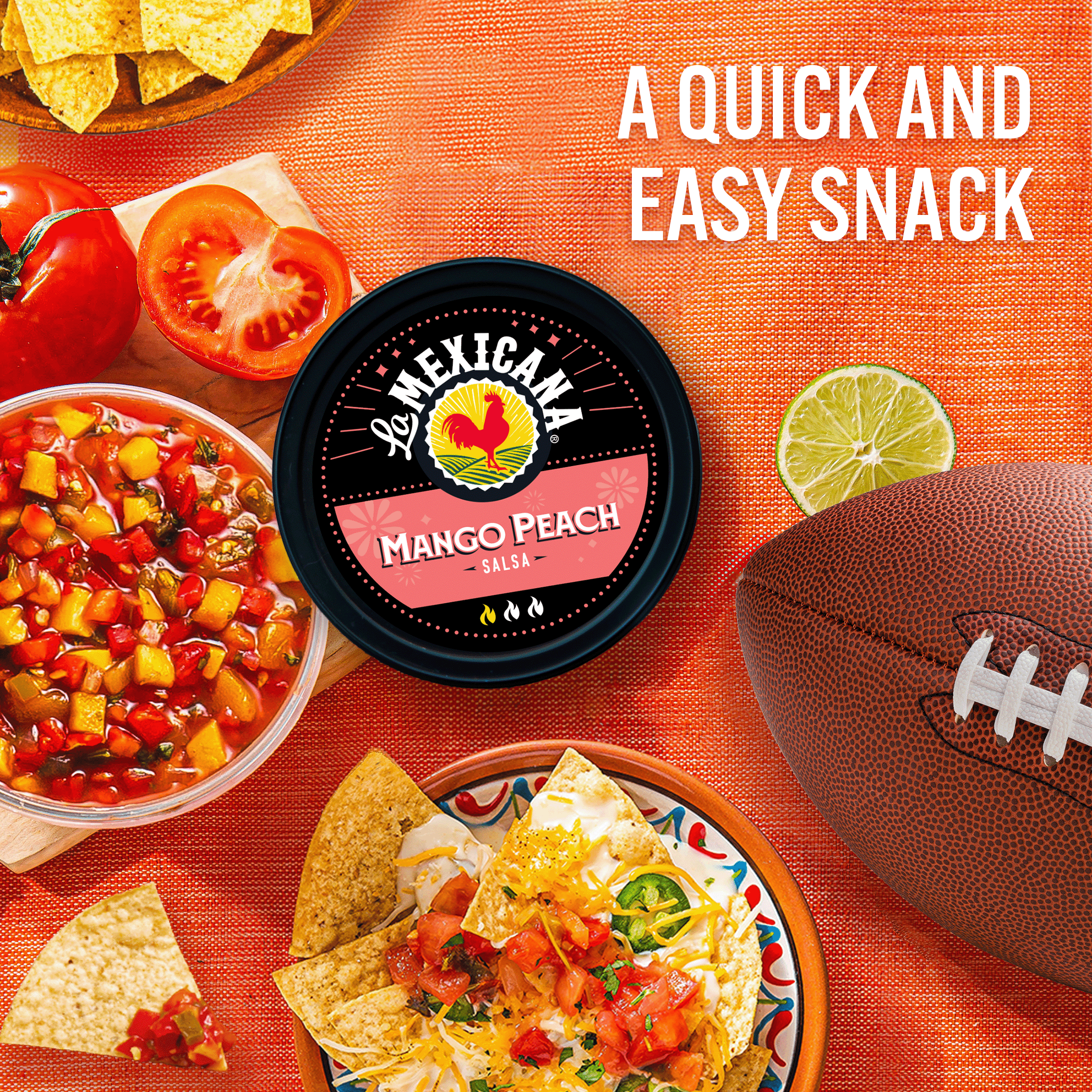 La Mexicana Salsa Mango Peach, 16 oz, Refrigerated