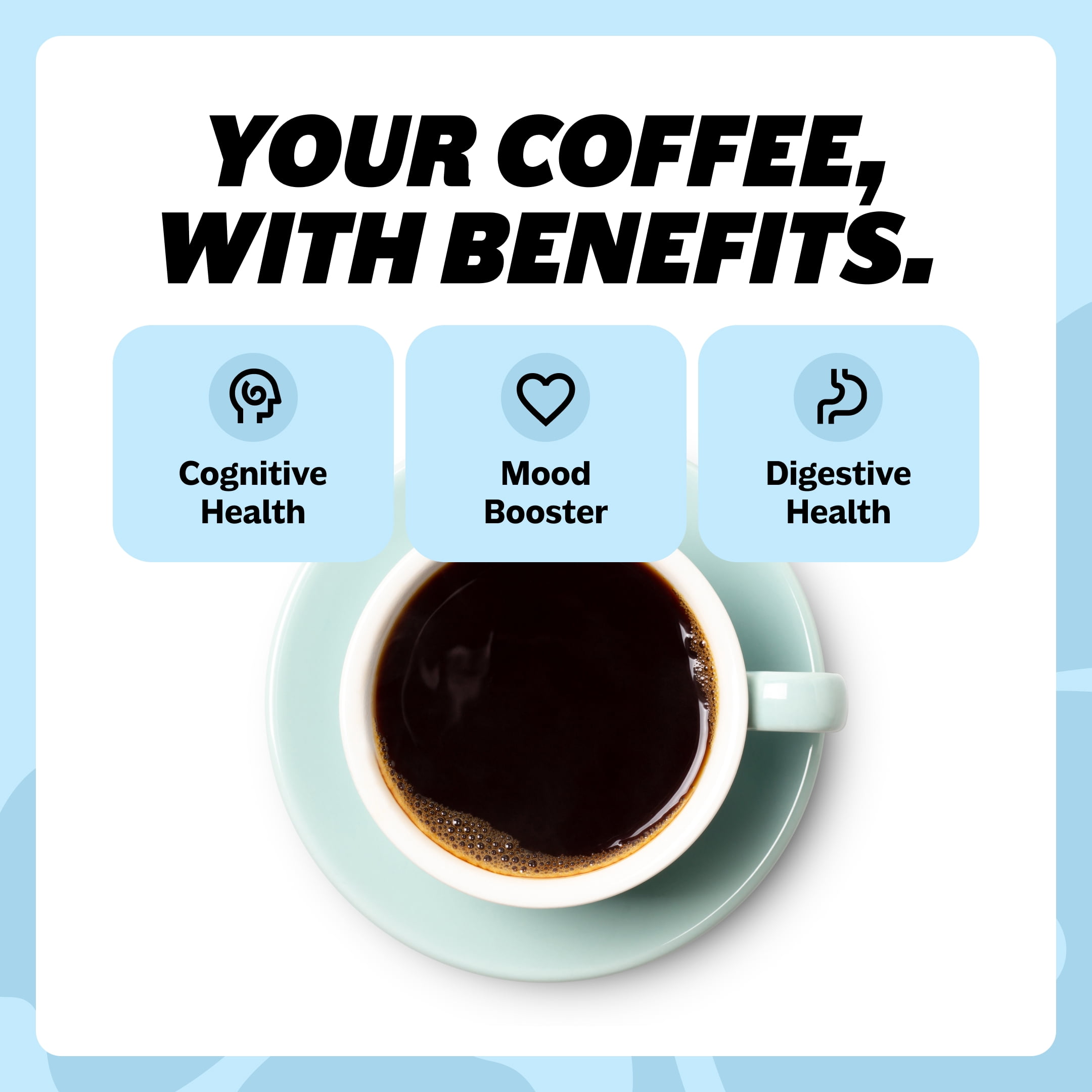 Organic Mushroom Coffee by KUA with Lionsmane Mushroom Extract for Better Focus, Better Mood, Better Energy - Sugar Free, 0 Calorie, Organic 30 Servings of Instant Mushroom Coffee