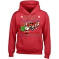thumbnail image 2 of Unisex Christmas Santa Claus Pit Crew Printed Design Hoodie Long Sleeve Sweatshirt Soft and Comfy Hoodie, Lightweight Hoodie Red Sweater X-Large, 2 of 3