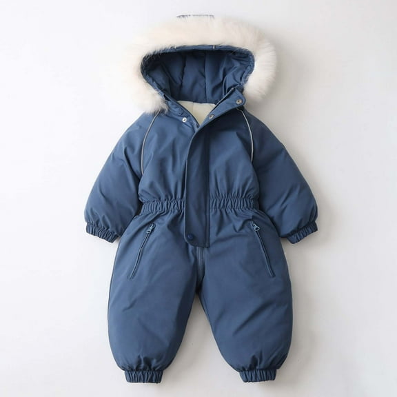 Toddler Girl Snow Suit Zipper Hooded Jumpsuit Romper Toddler Girl Warm Clothes Windproof Jumpsuits Toddler Clothes 3-4 Years