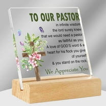 Pastor Appreciation Gifts, Plaque with Wooden Stand, Inspirational Pastor Gifts for Men, Preacher, Birthday Gift for Pastor, Unique Thank You Present Religious Christian Tabletop Decor