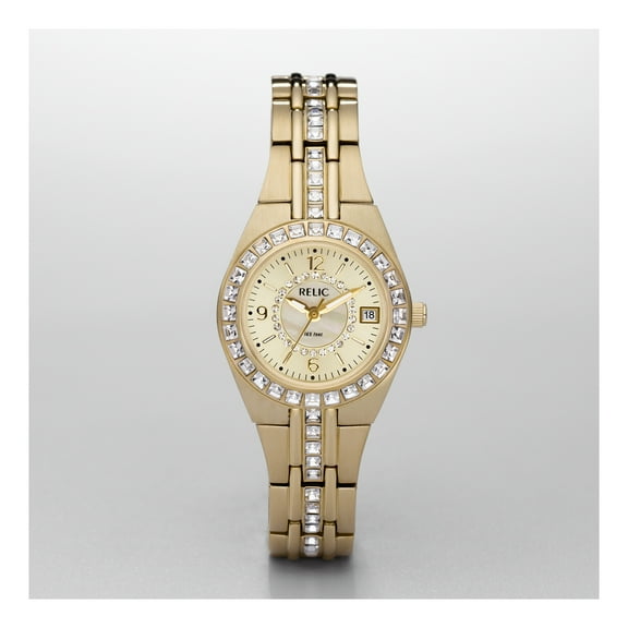 Relic by Fossil Women's Queen's Court Three-Hand, Gold-Tone Stainless Steel Watch