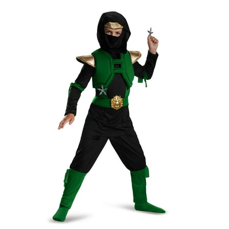 Green And Black Master Ninja Warrior Deluxe Boys Halloween