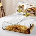 thumbnail image 4 of jejeloiu Kawaii Highland Cow Bed Spread Queen Kids,Cute Farm Animal Print Queen Coverlet Set For Girls,3 Pieces, 4 of 7