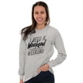 thumbnail image 3 of Funny Need a Weekend to Recover Joke Plus Size Long Sleeve Graphic Tee Shirt Brisco Brands 2X, 3 of 5