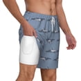 thumbnail image 3 of Picia Cute Whale pattern Mens Swim Trunks with Compression Liner Stretch Beach Shorts Quick Dry with Zipper Pockets No-Chafing Board Shorts-Small, 3 of 9