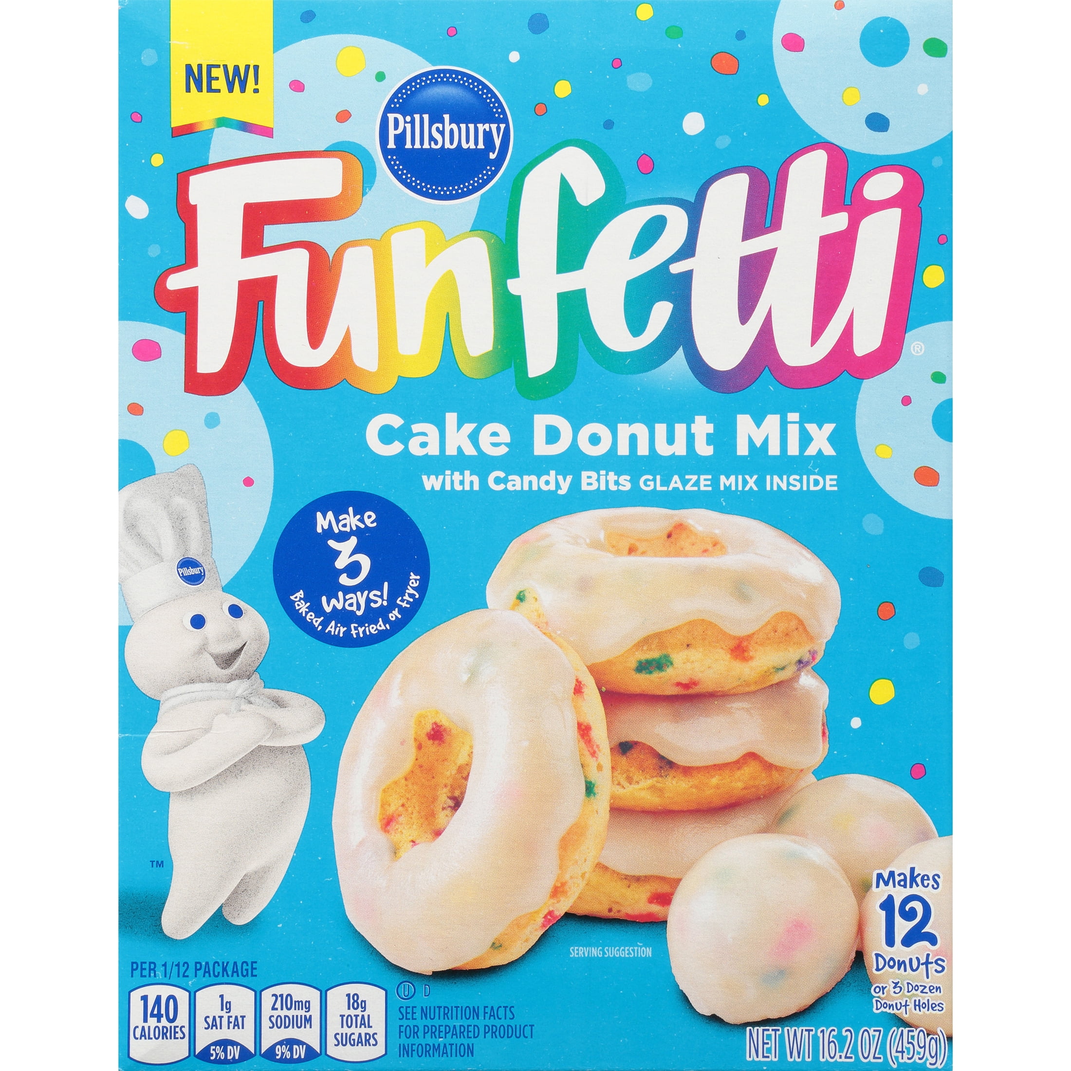 Pillsbury Funfetti Vanilla Cake Donut Mix, 16.2 oz