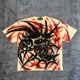 thumbnail image 1 of Y2k New Devil Skull Impreso Desgastado Manga Corta Hombres Y2k Street American Casual Algodón Cuello Redondo Camiseta Oversize Mujeres, 1 of 3