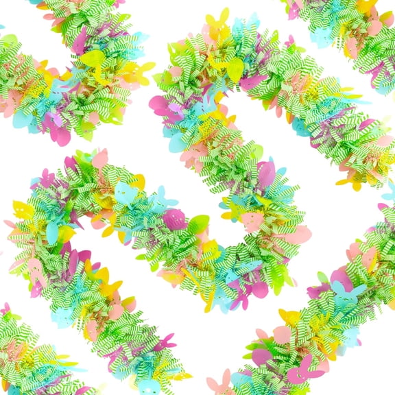 Pekkaxy 6.5 FT Easter Tinsel Garland, Colorful Egg Tinsel Garland with Confetti, Twist Streamers for Tree Door Stairs Mantel Decoration, Hanging Oranment Party Supplies Outdoor Indoor Home Decor