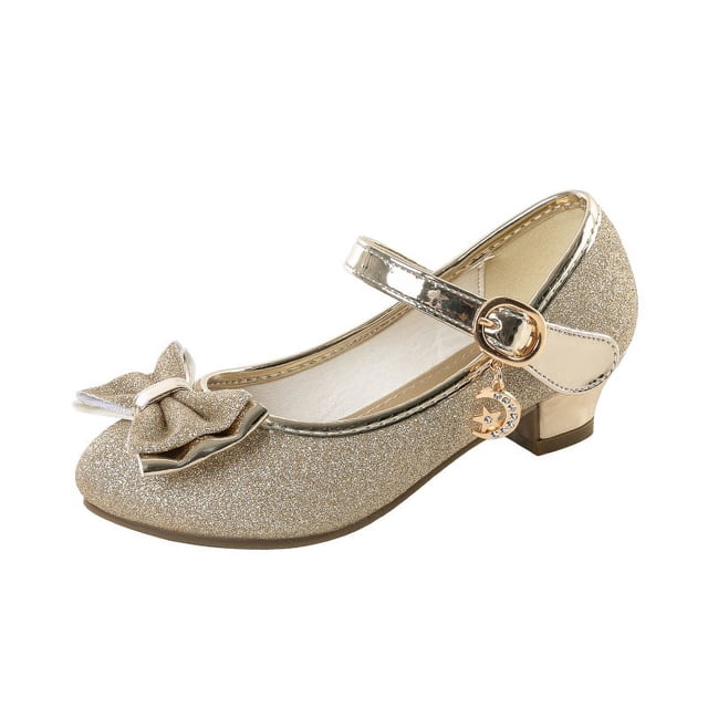 Zapatos de princesa para niñas, zapatos de cuero con cristales para niñas pequeñas, zapatos de primavera y otoño para niños, zapatos de tacón alto, zapatos para bebés y niños