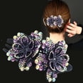 thumbnail image 3 of Shenmeida 1PC Crystal Rhinestones Hair Barrettes Flower French Clip Vintage Spring Hair Clips Retro Elegant Hair Clips Hair Jewelry for Women Girls, 3 of 7