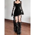 thumbnail image 5 of Black Dress With Square Neck And Bell Sleeves, 5 of 22