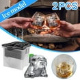 thumbnail image 2 of Pompotops 2PCS Bulldog Dog Shape Ice Mold Reusable Cool Ice Cubes For Cold Storage And Decoration Of Cocktails, 2 of 8