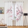 thumbnail image 2 of Kitchen Curtains 84 Inch Length 2 Panels, Pink Cherry Blossom Grommets Window Treatment Curtain, Spring Branches Floral Watercolor Thermal Curtains Drapes for Living Room/Bathroom, 2 of 9