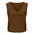 thumbnail image 5 of Vinsonshop Workout Tank Tops Woman, Large Armhole Tank Tops for Women Workout Sport Athletic Yoga Running Gym Loose Crop Sleeveless Shirts Brown XXL, 5 of 7