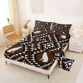 thumbnail image 2 of jejeloiu Tribal Wolf Bed Sheets,Geometric Pattern Full Size Sheets For Boys,Brown White,4pcs,1 Flat Sheet, 1 Fitted Sheet and 2 Pillowcases, 2 of 6