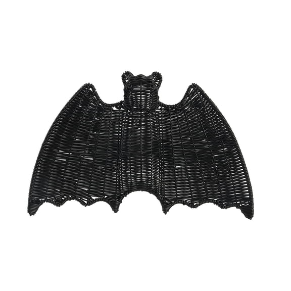 Halloween Outdoor Decorations, Black Wicker Bat Hanging Wall Decor, Spooky Whimsical Home Decor, Outdoor Wall Decor for Patio, 10X4.5 Inch Lightweight Woven Bat Pendant for