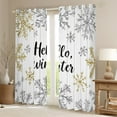 thumbnail image 2 of jejeloiu Hallo Winter Black Out Curtains,Christmas Snowflake Curtains Pack of 2 (42x63 Each),Happy New Year Bedroom Curtains For Boys Kids,Breathable Home Decor, 2 of 6