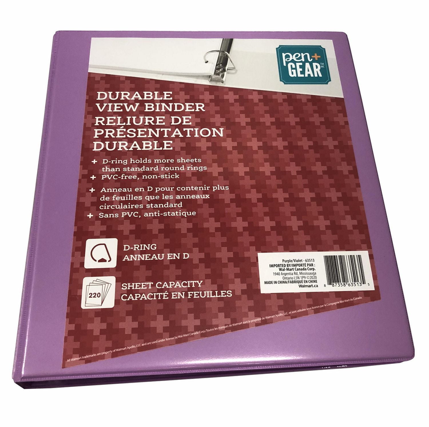 PEN+GEAR 2.5CM RELIURE DE PRÉSENTATION DURABLE Violet