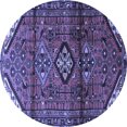 thumbnail image 1 of Ahgly Company Indoor Round Persian Blue Traditional Area Rugs, 4' Round, 1 of 4