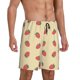 thumbnail image 2 of Balery Strawberries Pantalones cortos de pijama de punto de algodón para hombre con cinturilla y bolsillos-Medium, 2 of 6