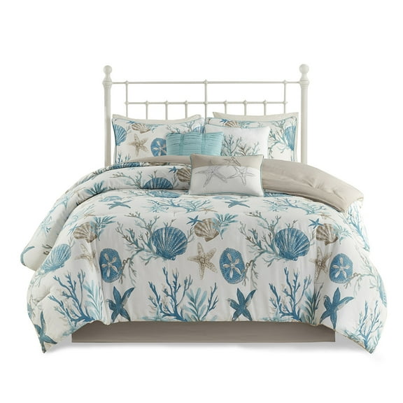 Gracie Mills Koreen 7-Piece Coastal Dreams Cotton Sateen Comforter Set - GRACE-3265