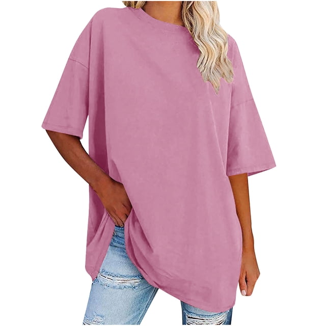 SROBPTY Chemises d'Été pour Femmes, Blouse à Manches Courtes à Sequins, Col en V, Rose, G
