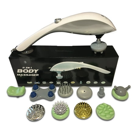 Massage Machine For Head Styles II Infrared Percussion 11-in-1 Body Massager - Great At-Home Spa Machine for Neck, Back, Shoulder, Waist, Feet - Suitable for All, Comes with 11 Pcs Massage Head Attachments ()