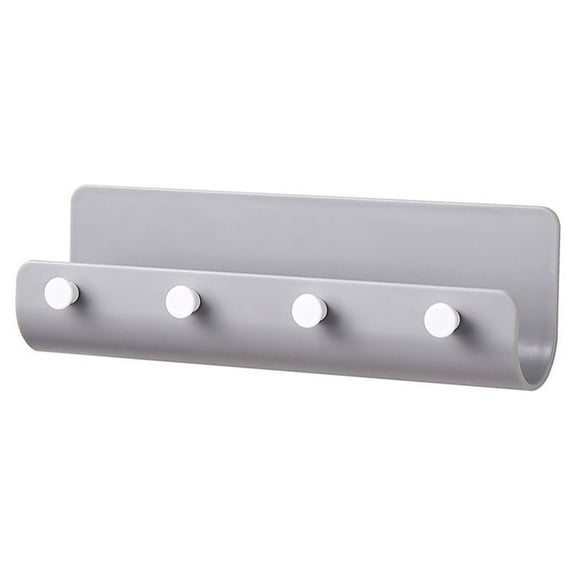 OFFIGAM Grey Wall-Mounted Key Hanger and Coat Hook for Home Organization, and Space-Saving, 1 Piece