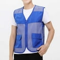 thumbnail image 2 of VBTAPA Summer Saving Clearance! Cargo Vest for Men Lightweight Breathable Mesh Vest Zip Up Sleeveless Jacket Outdoor Volunteer Work Coat with Pockets Blue M, 2 of 8
