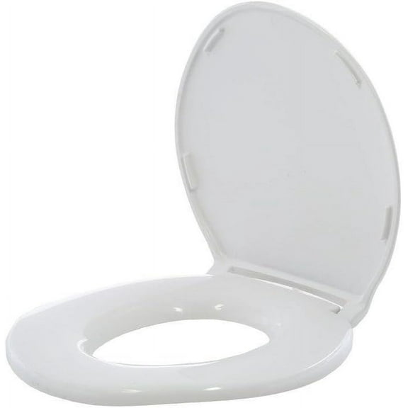 Big John Products 6W Big John 6-W Oversized Seat with Cover – for Round Or Elongated Toilet Bowls – Weight Capacity 800 Pounds – White