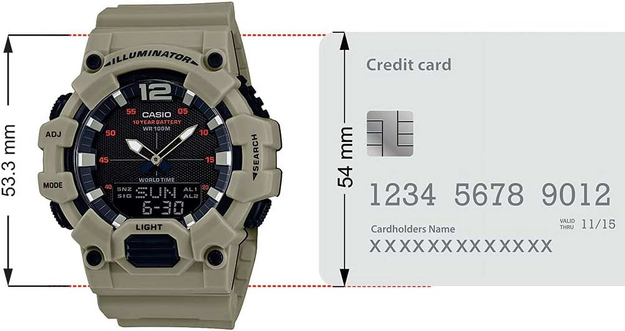 Casio Men's Illuminator Beige Resin Band Black Dial Analog/ Digital Watch HDC-700-3A3V