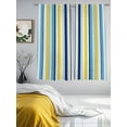 thumbnail image 3 of Blue Yellow Striped Sheer Curtains 63 Inch Length 2 Panels Set, Colorful Ombre Abstract Stripes Voile Window Treatment Rod Pocket Curtains Sheers Drapes for Bedroom/Living Room/Kitchen 52x"63"x2, 3 of 7