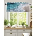 thumbnail image 2 of Beach Valances for Windows Ocean Scenery Modern Minimalist Valance Rod Pocket Light Filtering Short Window Treatments Curtains for Kitchen Bathroom Living Room Bedroom, 1 Panel, 60 x 18 Inch, 2 of 7
