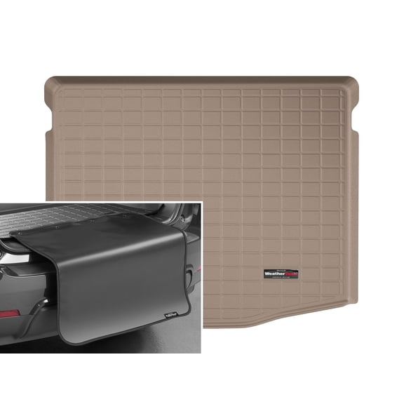 WeatherTech Cargo Trunk Liner with Bumper Protector compatible with Ford Escape Plug-In Hybrid, Escape, Escape Hybrid - Behind 2nd Row w/ Bumper Protector, Tan