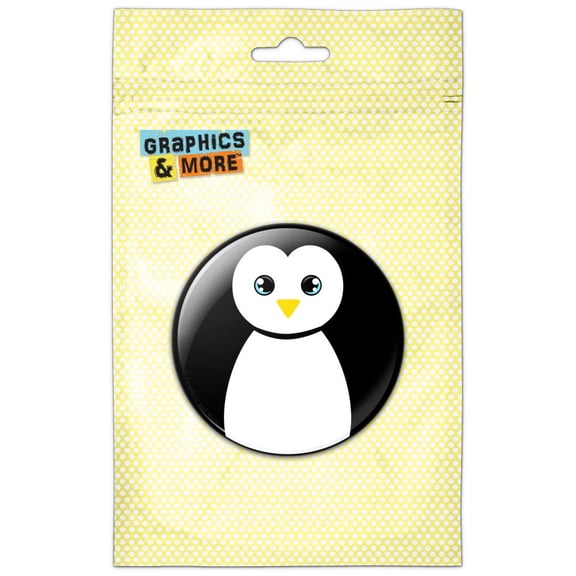 Penguin Black and White Pinback Button Pin Badge