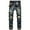 Dark Blue, variant on Haoxianjian Wide Leg Jeans White Jeans Men'S Casual Cotton Straight Ripped Hole Trousers Jeans Pants Full Length Pants Skinny Stretch Jeans Pants On Clearance