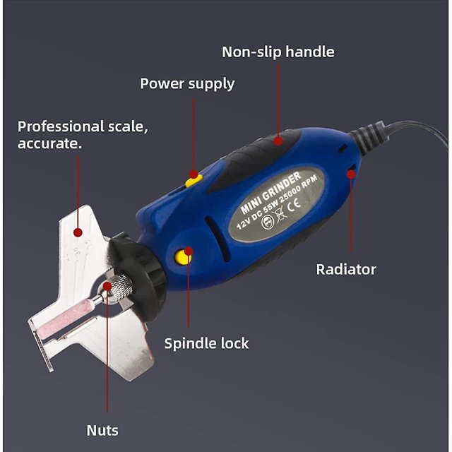 Afilador de cadena de sierra, amoladora de cadena de sierra de cadena de mano de 12v, kaili Sencillez