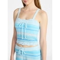 thumbnail image 4 of No Boundaries Mixed Stitch Cami and Short Set, Women's Sizes XXS-XXL, 4 of 5