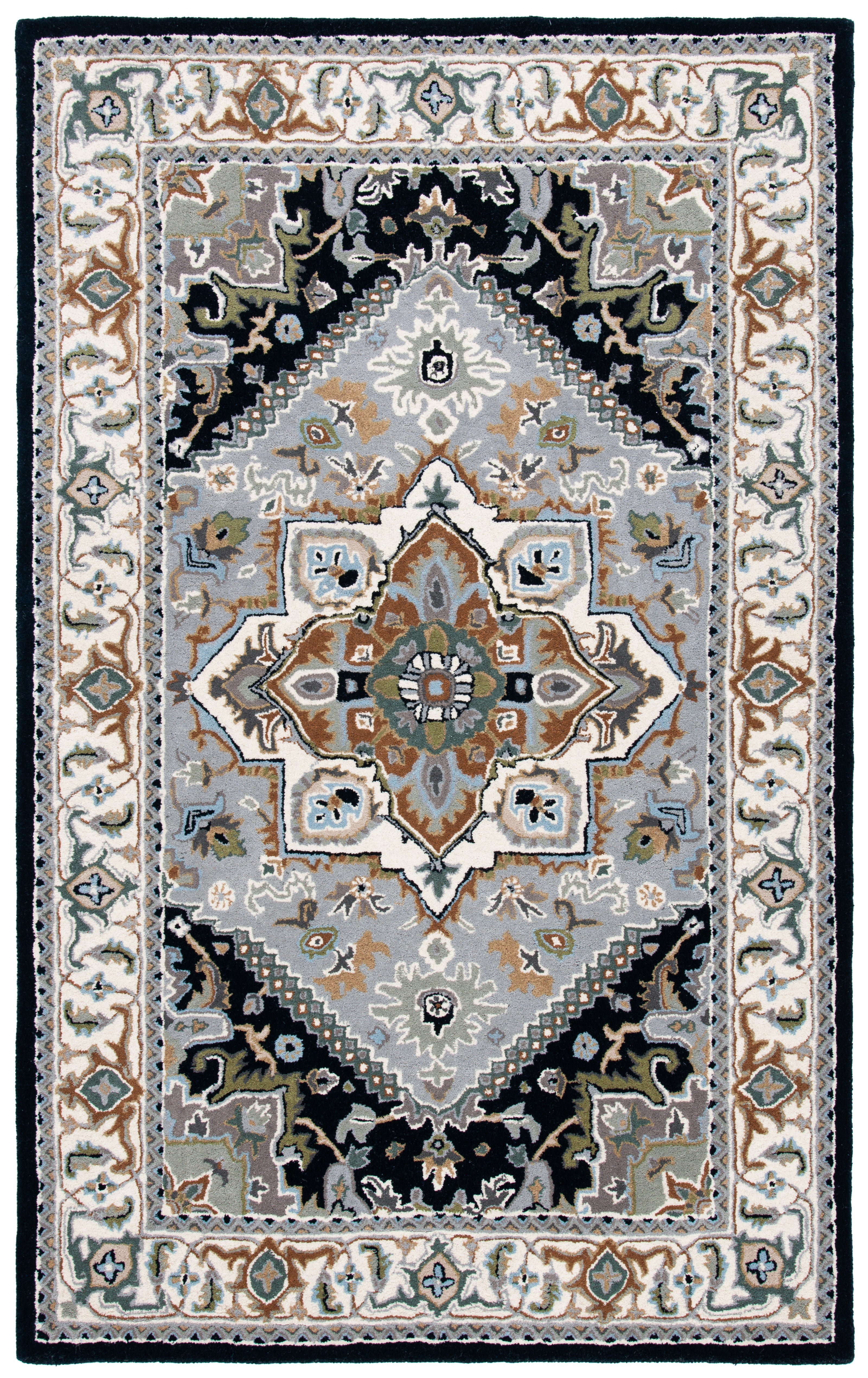 Safavieh Heritage York Oriental Wool Area Rug, Gray/Navy, 6' x 9'