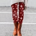thumbnail image 2 of Gibobby Leggings deportivos mujer Leggings de moda para mujer, pantalones de bota largos elásticos ajustados con estampado navideño informal(Rojo,G), 2 of 4